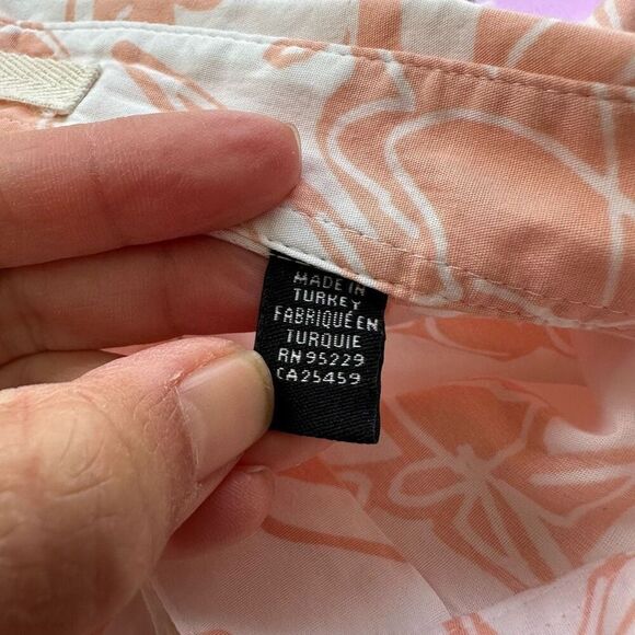 Ted Baker London Tello Peach Floral Button-Up Shirt Long Sleeve sz 4 Large - Picture 8 of 14